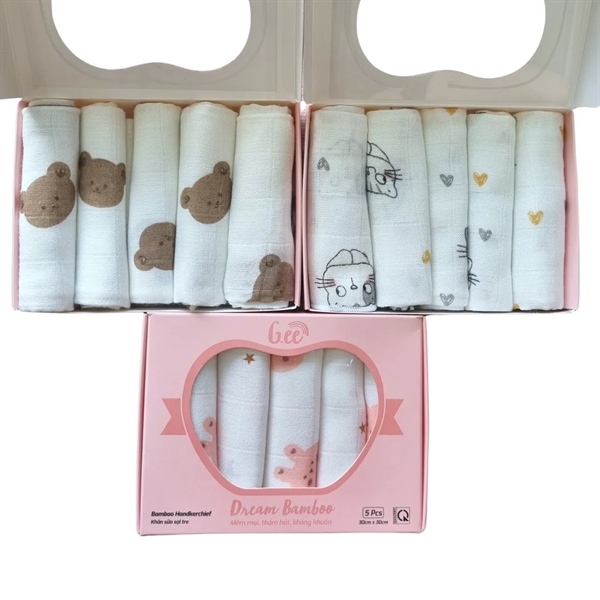 Hộp 5 khăn sữa sợi tre Dream bamboo