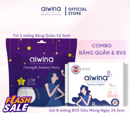 Combo toàn diện Băng Quần và BVS siêu mỏng cánh Bảo vệ ngày đêm - Size S/M_24,5Mong