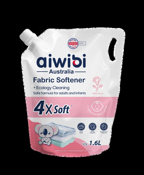 Nước xả vải Aiwibi 4X Soft hương hoa hồng 1.6Lx8