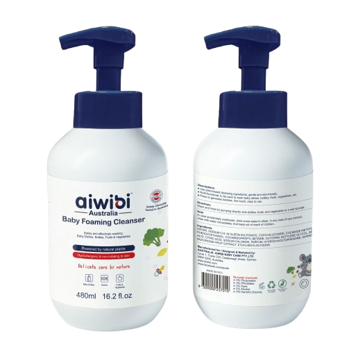 Nước rửa bình sữa, đồ dùng, thực phẩm cho bé Aiwibi 480mlx12