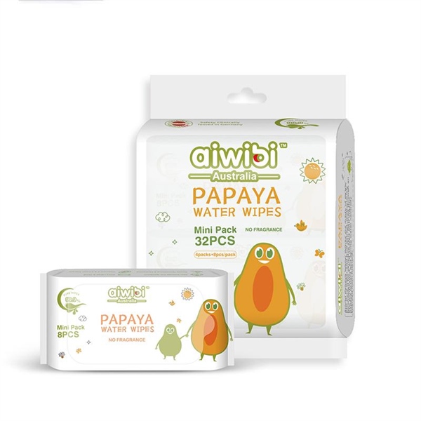 Khăn ướt không mùi chiết xuất đu đủ Aiwibi Mini 8Mx80