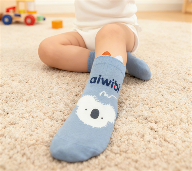 Vớ chân em bé chống trượt Aiwibi - Blue